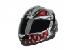 G Mac Predator Full Face Helmet (Gunmetal/Silver/Red) X-Large